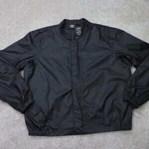 Harley-Davidson Jacket Men XL Black Windbreaker Motorcycle Lightweight Polyester